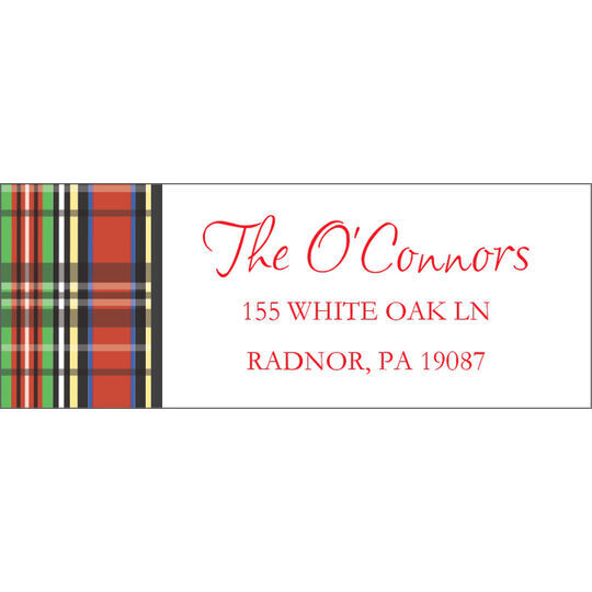 Best Holiday Plaid Return Address Labels